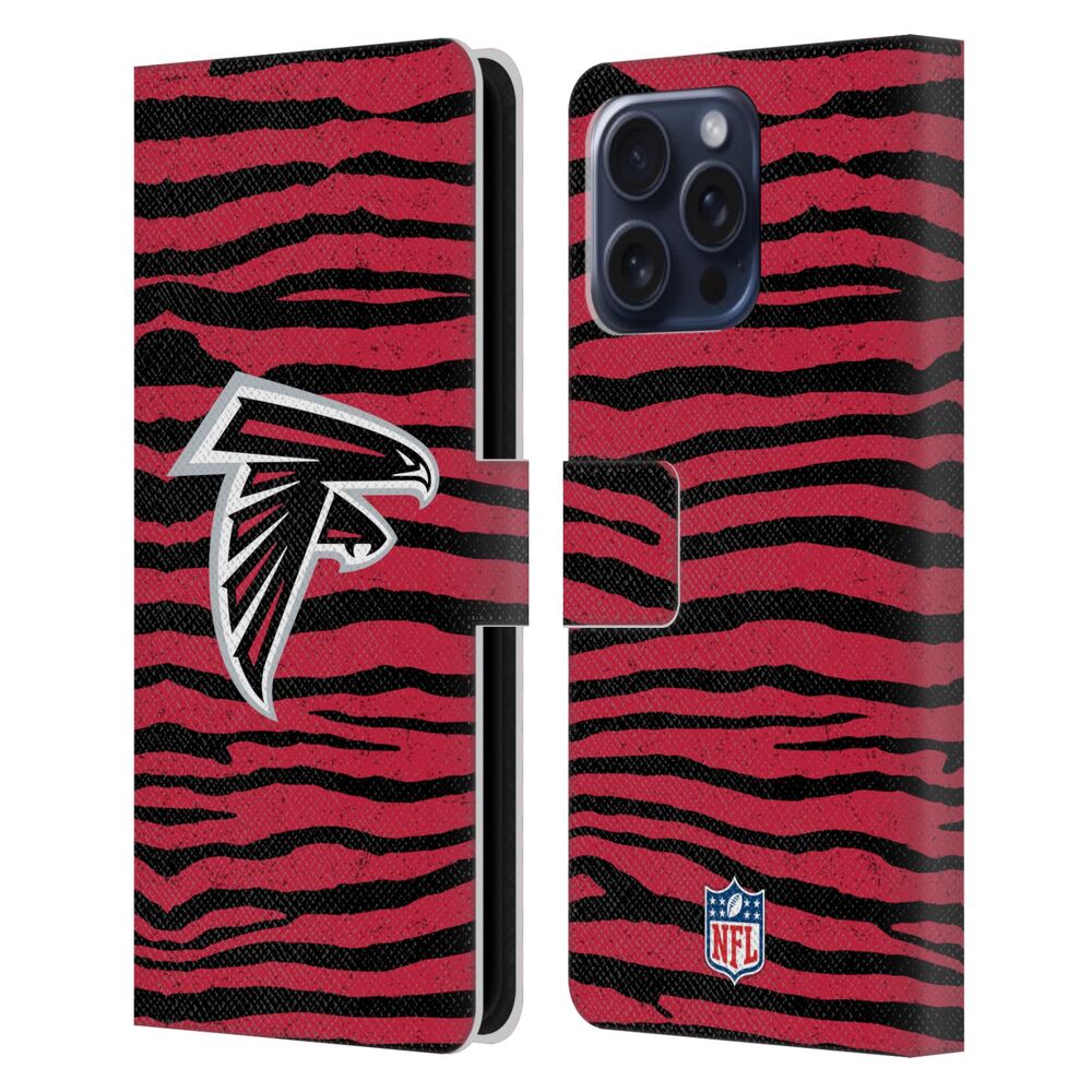 ATLANTA FALCONS(NFL) アトランタファルコンズ アトランタファルコンズ - Zebra Animal Print レザー手帳型 / Apple iPhoneケース - PGS